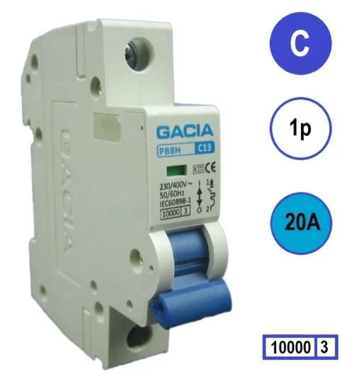 23073 Automaat 20A 1P 1 mod C kar