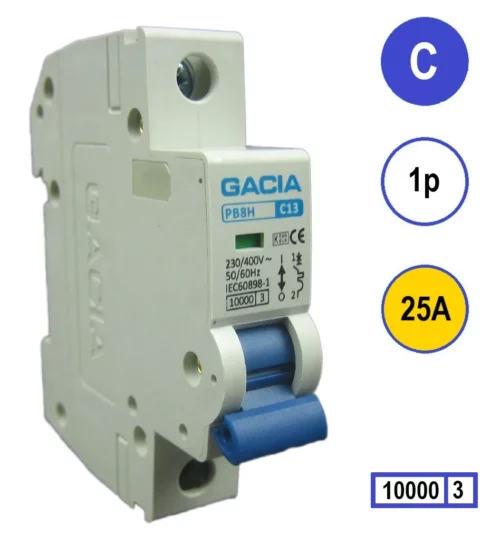 23074 Automaat 25A 1P 1 mod C kar